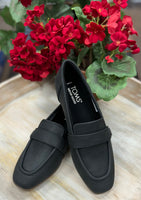 TOMS “Lynett” Loafer Flat In Black Leather