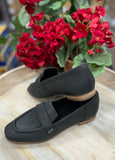 TOMS “Lynett” Loafer Flat In Black Leather