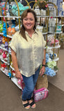 Jodifl Metallic Button-Down Top, Assorted Colors