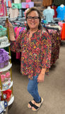 Dear Scarlett "Liz" Smocked Long Sleeve Top In Eggplant