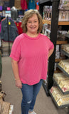 Zenana Corded Cuffed Sleeve Top, Assorted Colors