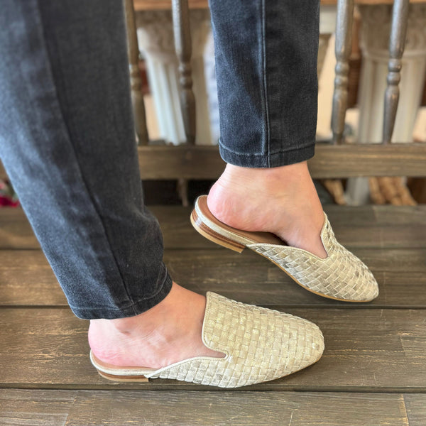 Hey Girl By Corkys “Weave It To Beaver” Mules In Gold