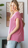 7th Ray Ribbed Knit Top With Round Neck, Assorted Colors