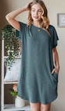 HEIMISH Solid Urban Ribbed Mini Dress, Assorted Colors