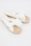 CCOCCI Pleated Fabric Bow Espadrilles Sandal, Assorted Colors
