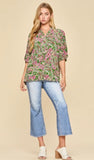 Dear Scarlett “Lizzy” Wrinkle-Free Breeze Top In Kelly Green