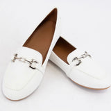 CCOCCI “Tory-9” Metallic Flat Loafer In White