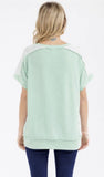 7th Ray Lace Panel Short Sleeve Top, Assorted Colors