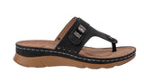 Good Choice Shoes “Arla” Hardware Thong Sandal In Black
