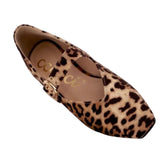 Joan Semi Square Toe Mary Jane Flat LEOPARD