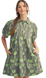 JODIFL Front Button Up Floral Dress
