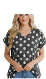 HEIMISH Polka Dot Textured V-Neck Top, Assorted Colors