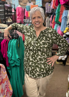 Dear Scarlett "Liz" Faux Pocket Top in Olive