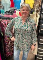 Dear Scarlett "Liz" Bell Sleeve Top in Green