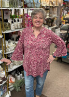Dear Scarlett "Liz" Bell Sleeve Top in Mauve