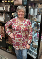 Dear Scarlett "Liz" Faux Pocket Top in Beige