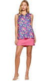 Dear Scarlett Sun-Cooled Sport Chic Zip Tank ROYAL MULTI