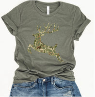 Camouflage Buck T-Shirt, Assorted Colors
