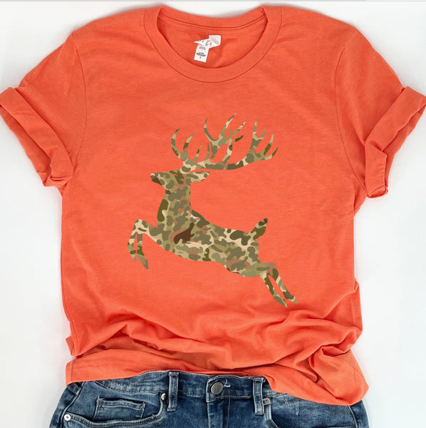Camouflage Buck T-Shirt, Assorted Colors
