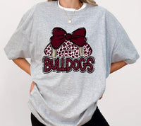 Bulldogs Coquette Football T-Shirt In Lt Gray