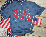 “USA Stars” T-Shirt In Navy