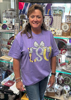 LSU Preppy Bow T-Shirt In Lavender