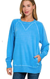 Zenana Pocket Sweatshirt, Assorted Colors
