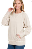 Zenana Pocket Sweatshirt, Assorted Colors