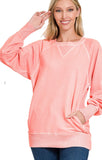 Zenana Pocket Sweatshirt, Assorted Colors