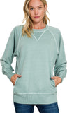 Zenana Pocket Sweatshirt, Assorted Colors