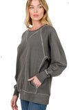 Zenana Pocket Sweatshirt, Assorted Colors