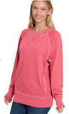 Zenana Pocket Sweatshirt, Assorted Colors
