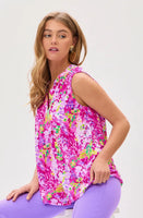 Dear Scarlett "Liz" Sleeveless Top In Magenta
