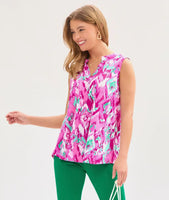 Dear Scarlett "Liz" Sleeveless Top In Vibrant Charm