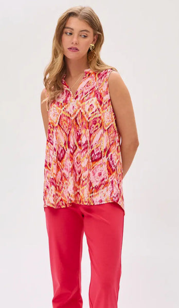 Dear Scarlett "Liz" Sleeveless Top In Coral