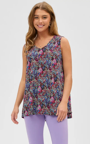 Dear Scarlett "Ivy" Sleeveless Top In Black
