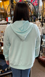 LEA Modal Spandex Zipped Hoodie in Aqua
