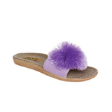 La-a Sole Pom Pom Slides in Lilac