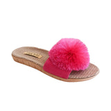 La-a Sole Pom Pom Slides In Berry