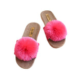 La-a Sole Pom Pom Slides In Berry