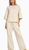 Zenana Scuba 3/4 Sleeve Pullover & Pants Set
