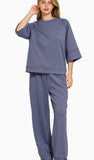 Zenana Scuba 3/4 Sleeve Pullover & Pants Set