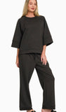 Zenana Scuba 3/4 Sleeve Pullover & Pants Set