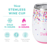 Swig "Confetti” 14oz Stemless Wine Cup