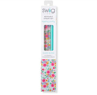 Swig “Island Bloom” Reusable Straw Set (Tall)