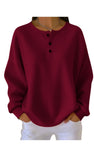 LS, Waffle Knit Henley Top, Assorted Colors