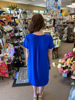 Mittoshop Round Neck Dress In Royal Blue