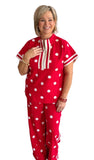 JODIFL, Polka Dot Pant Set ( Red)