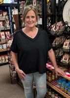 Zenana Ribbed V-Neck Top, Assorted Colors