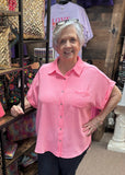 Zenana Button-Down Collared Top, Assorted Colors